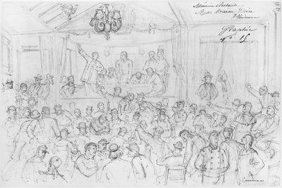 Álbum del Sitio de París, Reunión electoral en la rue Maison Dieu, Plaisance de Gustave Dore